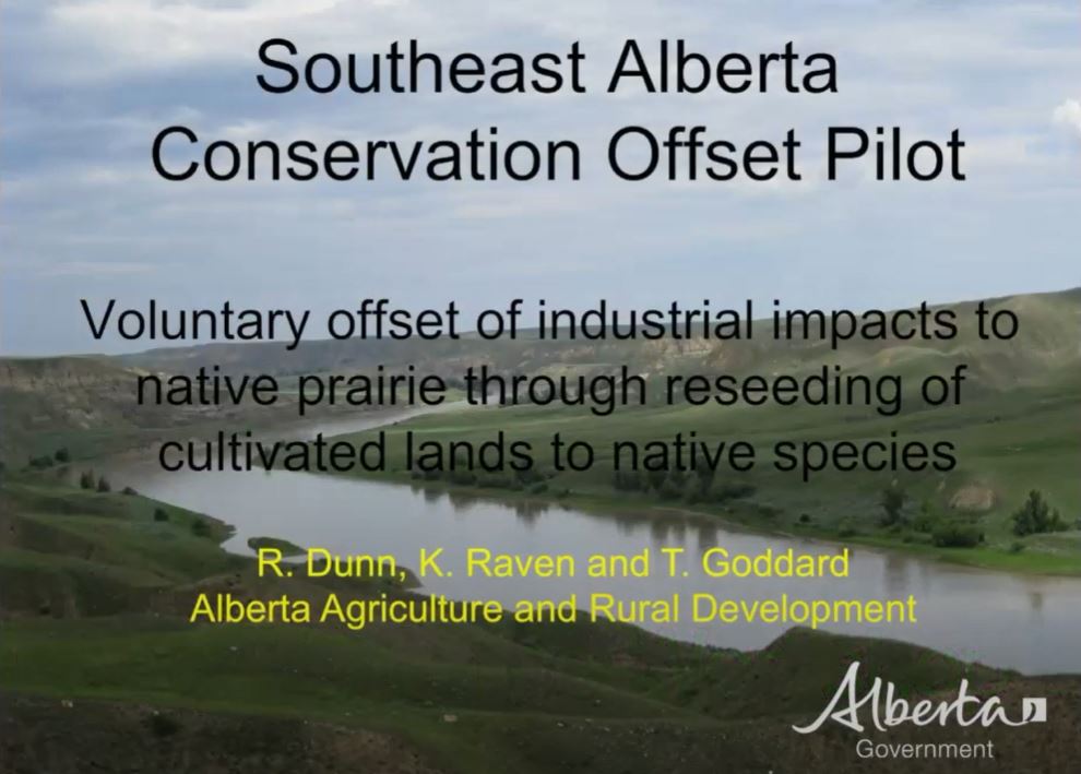 Video Southeast Alberta Conservation Offset Project Canadian
